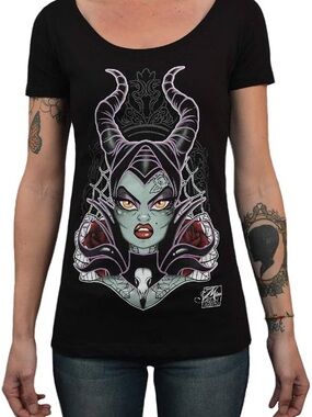 Mistress of Evil by Miss Cherry Martini Maleficent Tattoo Art T-Shirt